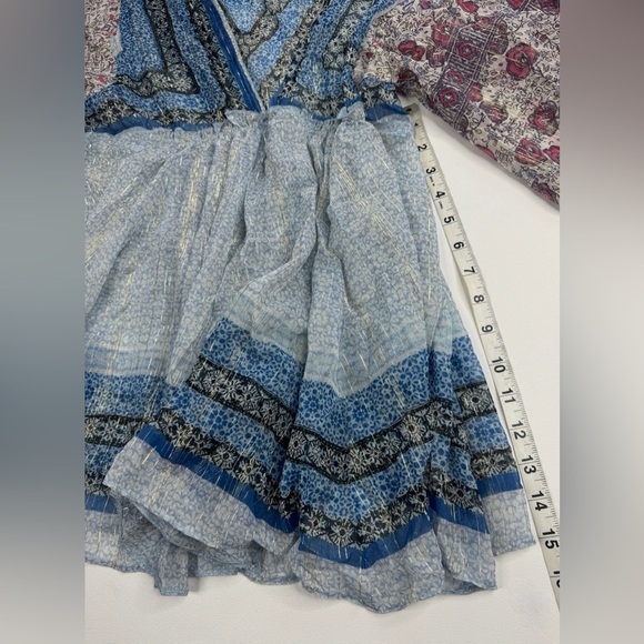 Free People Aliyah Boho Sheer Balloon Sleeve V Neck Shirt Womens Small - Picture 9 of 11